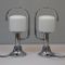 Italian Vintage Table Lamps in Chromed Metal and Opaline, Set of 2 2