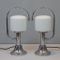 Italian Vintage Table Lamps in Chromed Metal and Opaline, Set of 2 1