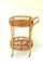 Vintage Carrello Bamboo and Wicker Bar Cart, Italy, 1970s 1
