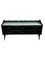 Mid-Century Italian Black Lacquered Sideboard with Marble Pattern Glass Top, 1950s, Image 1