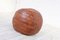 Vintage Brown Patchwork Leather Pouf, 1970s 4