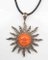 Gold Pendant with Diamonds and Cut Coral, 1890s, Image 1