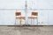 Set of Stool Miss B by Tito Agnoli for Bonacina in Inox & Leather 1997, 1990s 2