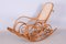 Art Deco Beech Rocking Chair with Footrest attributed to Thonet, Czech, 1920s 14