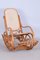 Art Deco Beech Rocking Chair with Footrest attributed to Thonet, Czech, 1920s 7