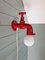 Rote Vintage Keramik Wandlampe in Form eines Wasserhahns, 1970er 3