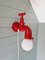 Rote Vintage Keramik Wandlampe in Form eines Wasserhahns, 1970er 1