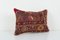 Vintage Brick Red Pastel Ethnic Turkish Yastik Rug Cushion Cover, Image 3