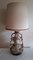 Große deutsche Vintage Tischlampe mit graubraunem Keramikfuß, 1970er 2