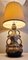 Große deutsche Vintage Tischlampe mit graubraunem Keramikfuß, 1970er 5