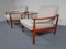 Mid-Century Cherry Wood Arm Chairs from Knoll, 1950s, Set of 2 3