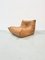 Fauteuil Togo Vintage en Cuir Camel par Michel Ducaroy pour Ligne Roset, France, 1970s 3