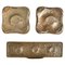 Architectural Bronze Square Push Pull Door Handles with Letterbox, 1970s, Set of 2 1