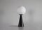 Bilia Table Lamp in Black Metal and Opaline Glass by Gio Ponti for Fontana Arte, 1970s 1