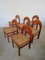 Arcadia Chairs in Curved Wood and Straw attributed to A. Caraceni for Tagliabue, 1970, Set of 6, Image 3