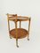 Mid-Century Round Serving Bar Cart Trolley in Bamboo & Rattan, Italy, 1960s 5