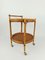 Mid-Century Round Serving Bar Cart Trolley in Bamboo & Rattan, Italy, 1960s 18