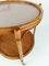 Mid-Century Round Serving Bar Cart Trolley in Bamboo & Rattan, Italy, 1960s 4
