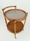 Mid-Century Round Serving Bar Cart Trolley in Bamboo & Rattan, Italy, 1960s 8