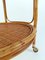 Mid-Century Round Serving Bar Cart Trolley in Bamboo & Rattan, Italy, 1960s 17