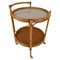 Mid-Century Round Serving Bar Cart Trolley in Bamboo & Rattan, Italy, 1960s 1