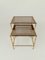 Mid-Century Italian Nesting Tables in Brass, Faux Bamboo and Fumè Mirrored Glass, 1970, Set of 2, Image 7