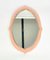 Mid-Century Pink Peach Glass Wall Mirror in the style of Cristal Art, Italy, 1960s 2