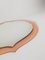 Mid-Century Pink Peach Glass Wall Mirror in the style of Cristal Art, Italy, 1960s 5