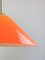 Mid-Century Italian Modern Orange Acrylic Glass and Brass Pendant Lamp, 1960s 9