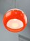 Lampada a sospensione Space Age in vetro acrilico arancione e ottone, Italia, anni '70, Immagine 18