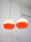 Lampada a sospensione Space Age in vetro acrilico arancione e ottone, Italia, anni '70, Immagine 3