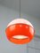 Lampada a sospensione Space Age in vetro acrilico arancione e ottone, Italia, anni '70, Immagine 17