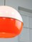 Lampada a sospensione Space Age in vetro acrilico arancione e ottone, Italia, anni '70, Immagine 16