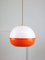 Lampada a sospensione Space Age in vetro acrilico arancione e ottone, Italia, anni '70, Immagine 11