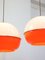 Lampada a sospensione Space Age in vetro acrilico arancione e ottone, Italia, anni '70, Immagine 4