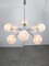 Lampadario Mid-Century a otto braccia in metallo cromato e cristallo, Italia, anni '60, Immagine 4