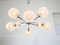 Lampadario Mid-Century a otto braccia in metallo cromato e cristallo, Italia, anni '60, Immagine 1