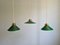 Lampada a sospensione Art Déco in opalino verde conico, anni '20, Immagine 12