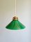 Lampada a sospensione Art Déco in opalino verde conico, anni '20, Immagine 10