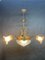 Lampadario antico Art Déco a tre rami, Francia, anni '20, Immagine 2