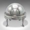 Antique English Caviar Dome in Silver-Plated Glass, 1910s 3
