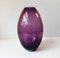 Scandinavian Modernist Teardrop Shaped Purple Glass Vase, 1970s 2