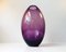 Scandinavian Modernist Teardrop Shaped Purple Glass Vase, 1970s 1