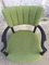 Danish Black Wooden and Green Wool Curved Easy Chair, 1940s 4