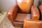 Club chair in pelle con schienale a forma di baffi, Francia, anni '30, set di 2, Immagine 9