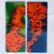 Large Ceramic Art Tiles with Multi Color Bright Glazes, 1970s, Set of 4 2