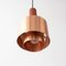 Lampada vintage in rame e teak, Danimarca, anni '60, Immagine 5