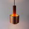 Lampada vintage in rame e teak, Danimarca, anni '60, Immagine 4