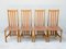 Wooden and Leather Chairs from Bross Company, Italy, 1980s, Set of 4 17