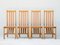 Wooden and Leather Chairs from Bross Company, Italy, 1980s, Set of 4 1